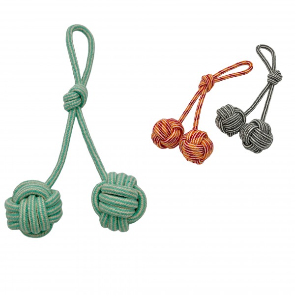 ΠΑΙΧΝΙΔΙ ΣΚΥΛΟΥ ΣΧΟΙΝΙ ΜΕ ΔΙΠΛΗ ΜΠΑΛΑ ΣΕ 3 ΧΡΩΜΑΤΑ 32CM